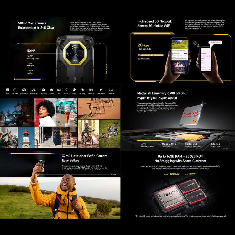Ulefone Armor Mini 20T Pro, Thermal Imaging, 8GB+256GB, IP68/IP69K Rugged Phone, 4.7 inch Android 14 MediaTek Dimensity 6300 5G Octa Core, Network: 5G, NFC, OTG Ulefone Armor Mini 20T Pro, Thermal Imaging, 8GB+256GB, IP68/IP69K Rugged Phone, 4.7 inch Android 14 MediaTek Dimensity 6300 5G Octa Core, Network: 5G, NFC, OTG